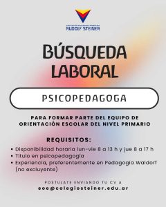Busqueda laboral psicopedagoga primaria